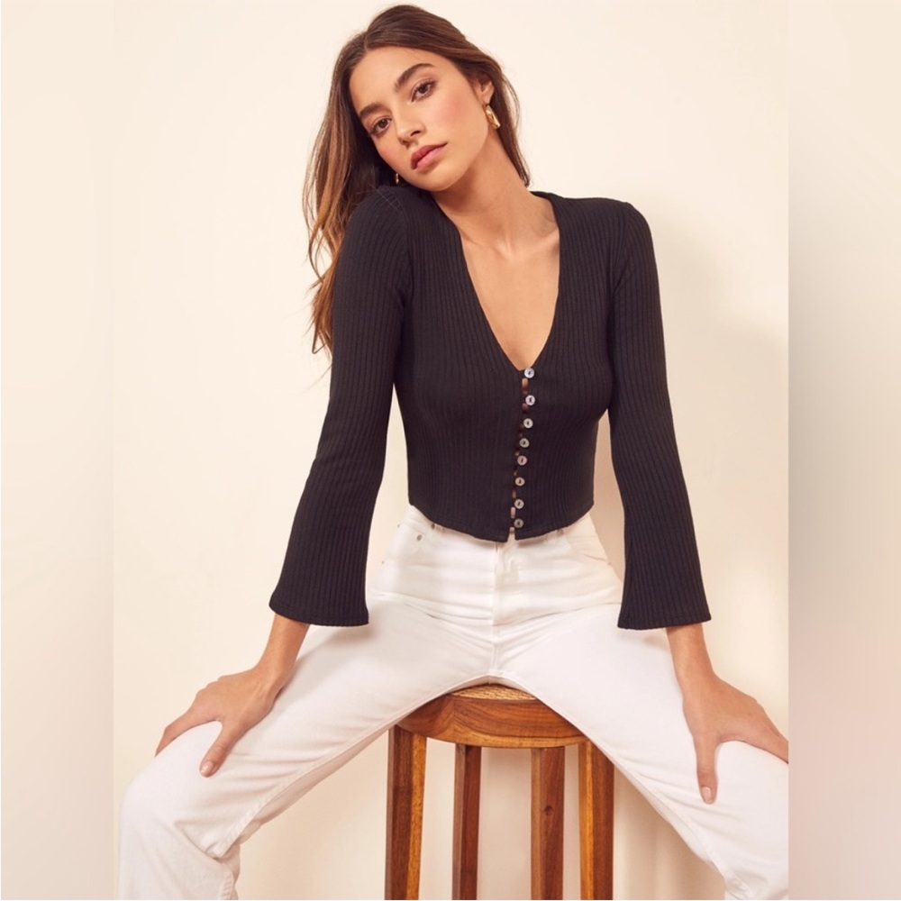 Reformation Gellar Ribbed Top